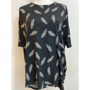 LuLaRoe Women’s Irma Black Feathers XXS